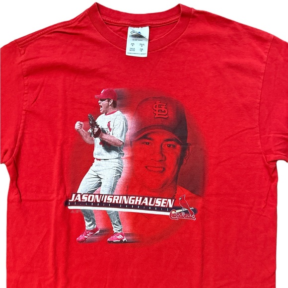 Vintage St Louis Cardinals Shirt Men’s Medium Jason‎ Isringhausen Adidas Red Tee - Picture 1 of 9